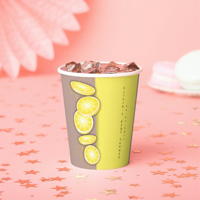 Moderne Niedliche Lemon Slice Sprinkle Babydusche Pappbecher (Insitu)