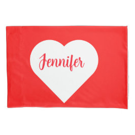 Moderne, niedliche Liebe für Hellrot und Weißherz Kissenbezug