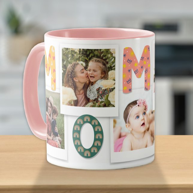 Moderne Niedliche Mama Mommy Kids Baby Foto Collag Tasse (Von Creator hochgeladen)