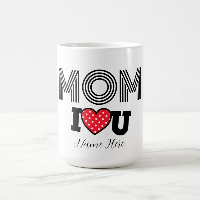 Moderne Niedliche Mama Rotes Herz Kaffeetasse (Mittel)