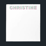 Moderne Niedliche Minze Green Magenta Pink Kinder  Notizblock<br><div class="desc">Moderne klassische Niedliche Minze Grün und Magenta Pink Typografie Retro Kinder Lehrer Notepad</div>