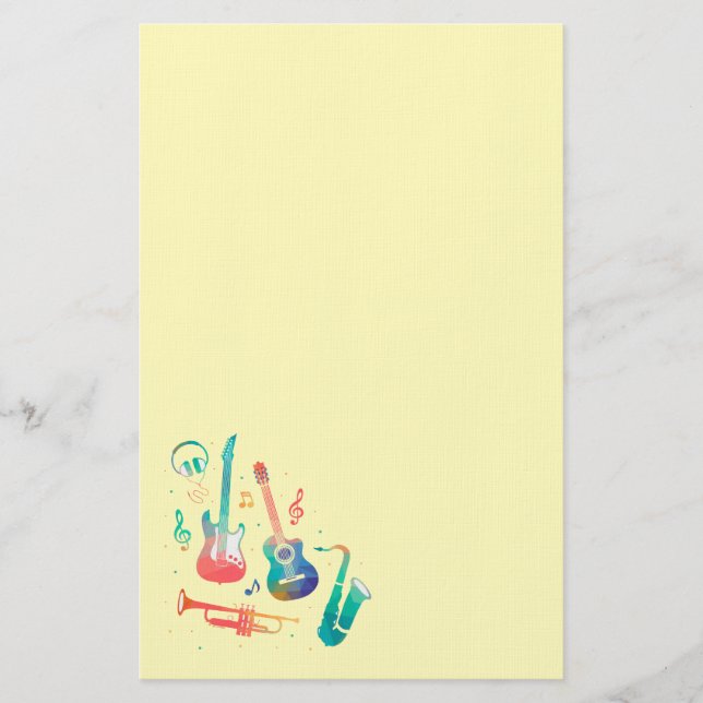Moderne niedliche Musikinstrumente Briefpapier (Vorderseite)