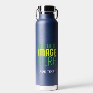 MODERNE, NIEDLICHE NAVEN-BLUE-BILD-TEMPLATE TRINKFLASCHE