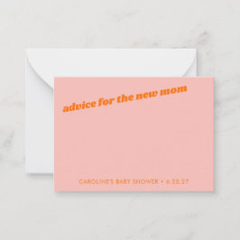 Moderne Niedliche Pastel Pink Orange Babydusche Bü Hinweiskarte