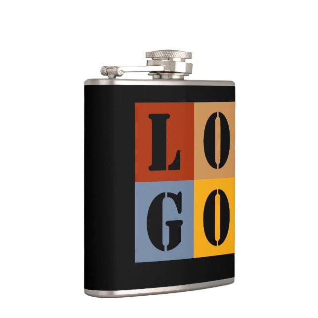 Moderne Niedliche Personalisierte Geschenke Schwar Flachmann (Rechts)