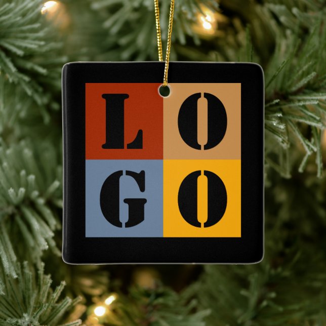 Moderne Niedliche Personalisierte Geschenke Schwar Keramikornament (Baum)