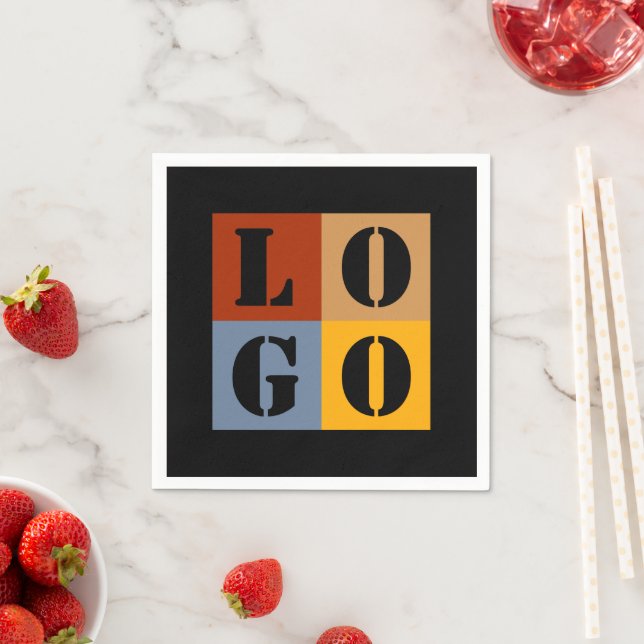 Moderne Niedliche Personalisierte Geschenke Schwar Serviette (Beispiel)