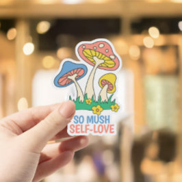 Moderne Niedliche Pilze, die die Liebe des Selbst Aufkleber