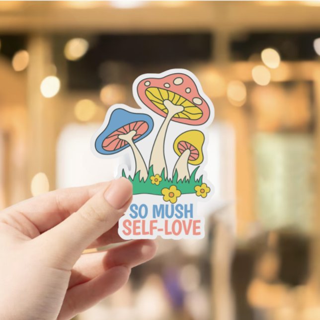 Moderne Niedliche Pilze, die die Liebe des Selbst  Aufkleber (modern cute mushroom so mush self love sticker )