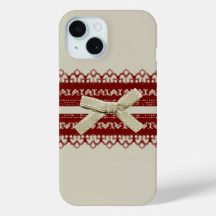 moderne Niedliche Red Lace Beige Mode iPhone 15 Hülle