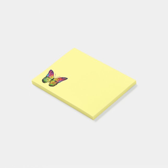 Moderne Niedliche Regenbogenbutterfly Post-it Klebezettel (angewinkelt)