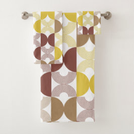 Moderne niedliche Retromuster Arch Line Kunst Badhandtuch Set