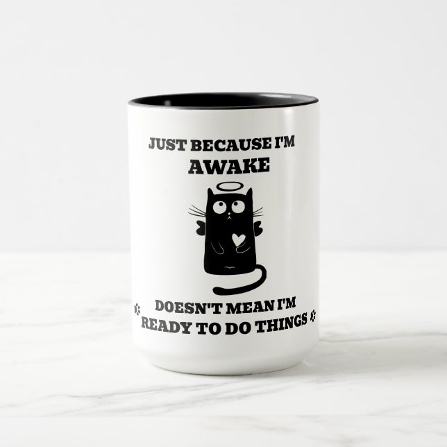 Moderne Niedliche St. Black Cat Tasse (Zentrum)
