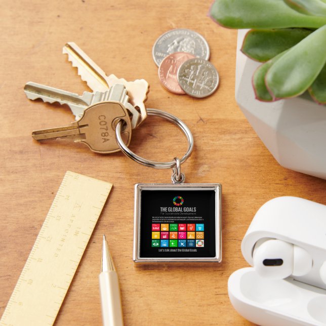 Moderne, Niedliche, trendy Nachhaltige globale Zie Schlüsselanhänger (Schreibtisch)