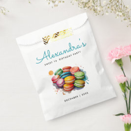 Moderne Niedliche türkisfarbene Macarons Wasserfar Geschenktütchen