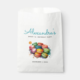 Moderne Niedliche türkisfarbene Macarons Wasserfar Geschenktütchen