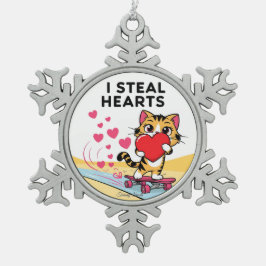 Moderne Niedliche Valentingebäcke Schneeflocken Zinn-Ornament