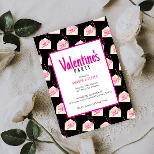 Moderne Niedliche Valentinische Party Einladung