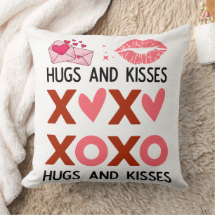Moderne Niedliche Valentinische Typografie "Hugs & Kissen