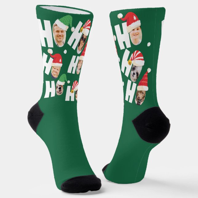 Moderne Niedliche Weihnachtsmannmützen Neun Fotos Socken (Gewinkelt)