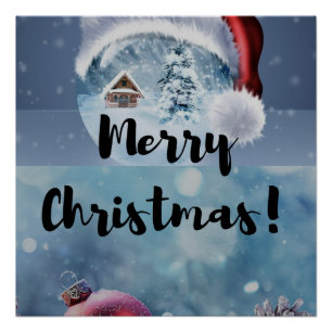 Moderne niedliche Weihnachtsrinder Poster