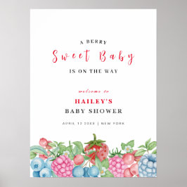Moderne Niedliche Wild Berry Sweet Baby Dusche Wil Poster
