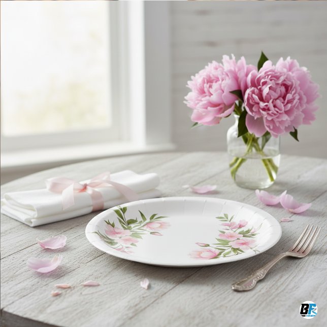 Moderne Niedliche Wildblume Garden Grüne Kinderdus Pappteller (Von Creator hochgeladen)