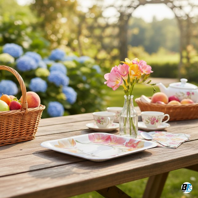 Moderne Niedliche Wildblume Garden Grüne Kinderdus Pappteller (Von Creator hochgeladen)