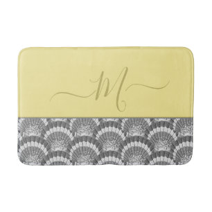 Moderne niggelbe Muschel Grau Seashell Elegante Badematte