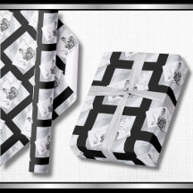 Moderne Noir 30. Geburtstags-Couture-Geschenkpapie
