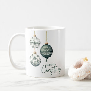 Moderne nordische Ornamente Frohe Weihnachten Kaffeetasse