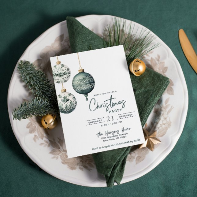 Moderne nordische Ornamente Weihnachts-Party Einladung (Von Creator hochgeladen)