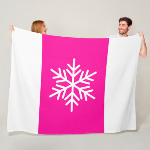 Moderne nordische Schneeflocke Hellrosa Weiße Stre Fleecedecke