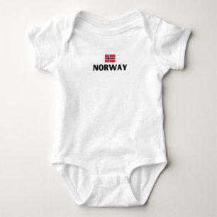Moderne Norway-Skandinavien Flaggenstaat Souvenir Baby Strampler