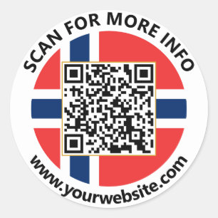 Moderne Norwegische QR-Code-Aufkleber, norwegische Runder Aufkleber