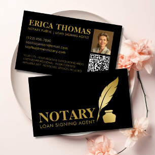 Moderne Notar-Foto-Visitenkarte mit QR-Code Visitenkarte