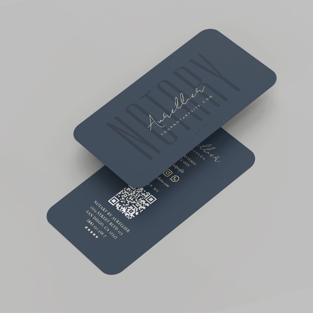 Moderne Notar Public Signature Agent legal Dunkelb Visitenkarte (Modern Notary Public Signing Agent legal Professional Monogram Dark Blue Business Card
)