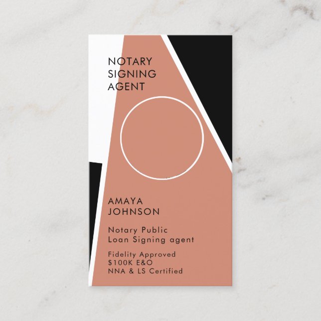 Moderne Notar Signatur Agent Foto Business Card Visitenkarte (Vorderseite)