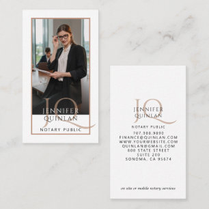 Moderne Notar-Unterschrift-Foto mit Monogramm Visitenkarte
