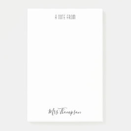 Moderne Notiz aus dem Lehrernamen Post - Hinweise