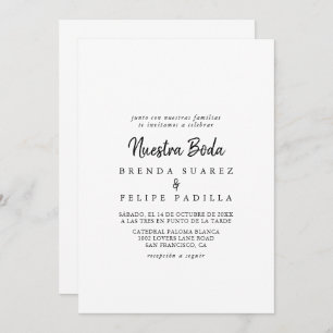 Moderne Nuestra Boda Hochzeit Einladung