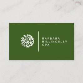 Moderne Nummern Logo-Buchhalter dunkelgrün Visitenkarte