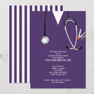 Moderne Nurse Graduation Party Einladung