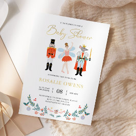 Moderne Nutcracker Weihnachtsdusche Minimalistisch Folieneinladung