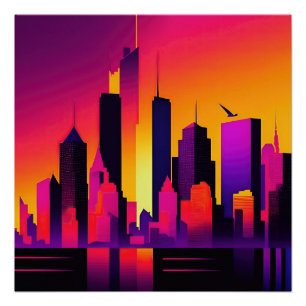 Moderne NYC Skyline Graphic Poster