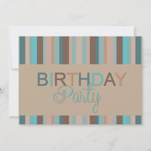 Moderne Ocean Blue Stripes Geburtstagsparty Einladung