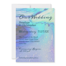 Moderne Ocean Water Blue Abstrakt Beach Hochzeit