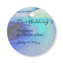 Moderne Ocean Water Blue Abstrakt Beach Hochzeit