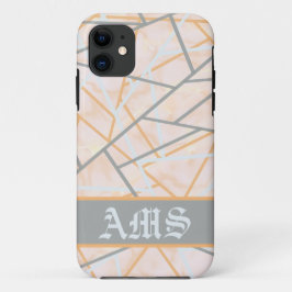 Moderne Ocker- und Gray Geometric Lines Case-Mate iPhone Hülle