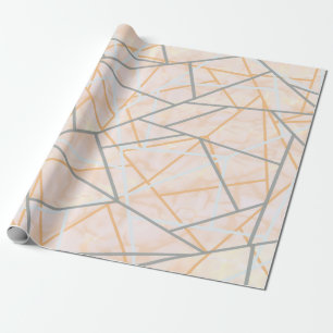 Moderne Ocker- und Gray Geometric Lines Geschenkpapier